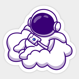 Cute Astronaut Sitting On Cloud Sticker